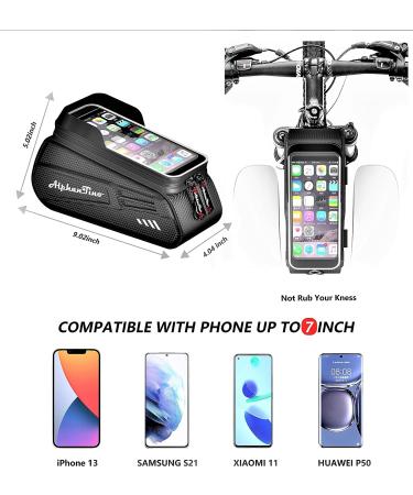 Alphantino Waterproof Large Bike Frame Bag - Military Grade Eva Front Frame Pouch for GPS, TPU Touch-Screen, Sun-Visor - Cycling Phone Holder - Buy Online on GoSupps.com