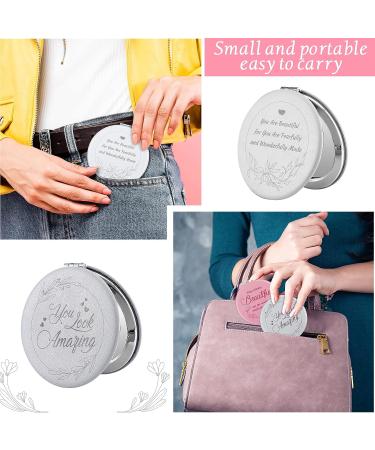 Sumind 8 Pcs Inspirational Compact Mirror Bulk - Double Sided Travel Makeup Mirror - Perfect Gift for Women and Girls - Buy Online on GoSupps.com