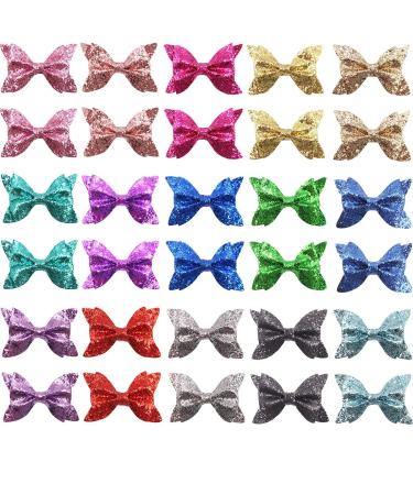 DeD 30 Pieces 4.5 Inch Glitter Hair Bows Clips for Girls - Sparkly Sequins Alligator Clips (15 Pair) - Perfect for Baby Girls, Teens, and Toddlers - Buy Online on GoSupps.com