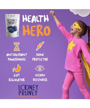 Looney Pruney Organic Pitted Dried Prunes - California-Grown, Kosher, No Added Sugar (6 pack, 9 oz each) - Buy Online on GoSupps.com