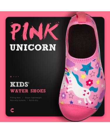 CROVA Kids Water Shoes - Non-Slip Aqua Socks for Boys Girls Toddler - Pink Unicorn Design - Size 9.5-10.5 Little Kid - Buy Online on GoSupps.com