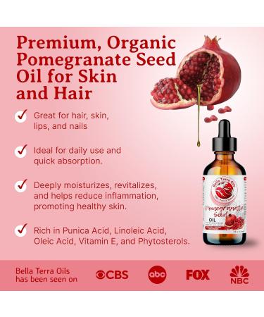 Bella Terra Oils - Organic Pomegranate Seed Oil 16oz - Steeped in Essential Minerals & Vitamins A Symphony for Soft Smooth and Lustrous Skin 16 Fl Oz (Pack of 1) - Buy Online on GoSupps.com