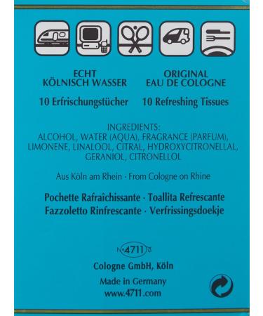 4711 Original Eau de Cologne Tissues 10pcs - Buy Online on GoSupps.com