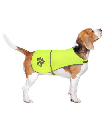 Spofly dog vest neon yellow hunting vest safety-reflecting dog jacket fits Velcro fastener high visibility and safety of hunters cars and others (neon yellow XS) Orange XS