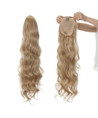 60cm Ash Blonde Ponytail Hair Clip Extension - Natural Wavy Long Hair Piece for Instant Glam - Buy Online on GoSupps.com