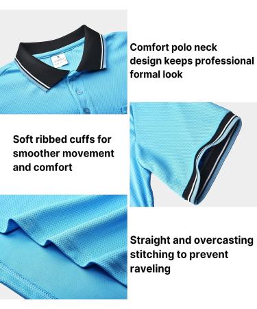 Men's Polo Referee Shirt - Baseball & Softball Official Umpire Jersey - Light Blue, Medium - Buy Online on GoSupps.com