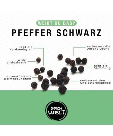 Buy Spicy World Black Pepper Whole - Premium 1kg Black Peppercorns for Mill - Fresh Unground Spices for International Shipping - Buy Online on GoSupps.com