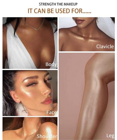 Face Body Dazzling Cream Liquid Highlighter - Sakura Pink+Warm Brown 02 | Waterproof Glitter Luminizer for Women - Buy Online on GoSupps.com
