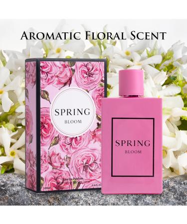 NovoGlow Spring Bloom for Women - Fresh & Slightly Grassy Jasmine Notes - Light Simple & has Natural Sweetness - Ideal for Who Wants to Smell Like Flowers - Elegant 3.4fl Oz Bottle with Grey Suede - Buy Online on GoSupps.com