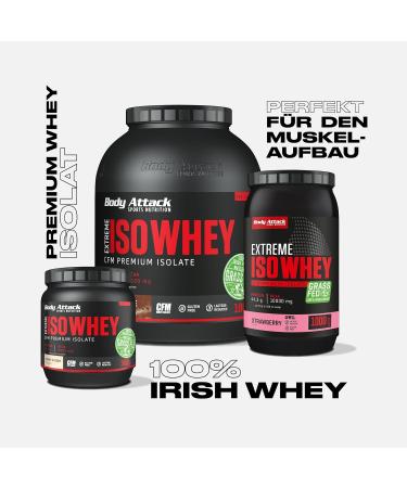 Body Attack Extreme ISO Whey Protein Isolate - Banana Flavor 2 x 1.8 kg Gluten-Free Low Fat 90.6% Protein from 100% Irish Pasture Milk - Buy Online on GoSupps.com