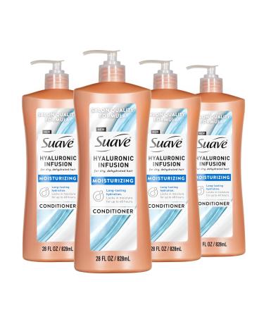 Suave Hyaluronic Infusion Moisturizing Conditioner Long Lasting Hydration for Dry Dehydrated Hair with Hyaluronic Acid 28 oz