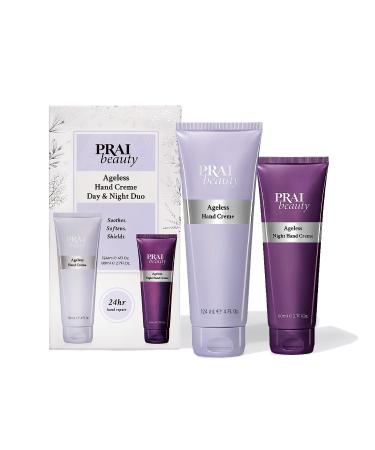 Prai Beauty Ageless Hand Creme Day & Night Duo - Intensive moisture cream for dry hands moisturizing skin care - 124 ml + 80 ml
