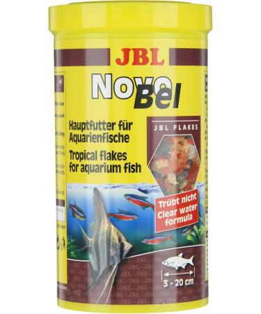 JBL NovoBel Complete Aquarium Fish Food - 1L Flakes for 3-20 cm Fish | International Shipping Available - Buy Online on GoSupps.com