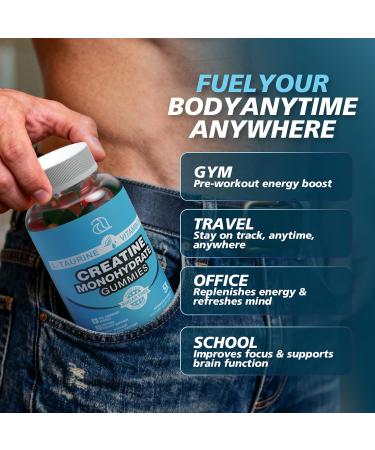 Creatine Gummies for Women & Men - Creatine Monohydrate Gummies Tasty Chewable Supplement Muscle Support & Energy Boost (2 Pack) 80 Count (Pack of 2) - Buy Online on GoSupps.com