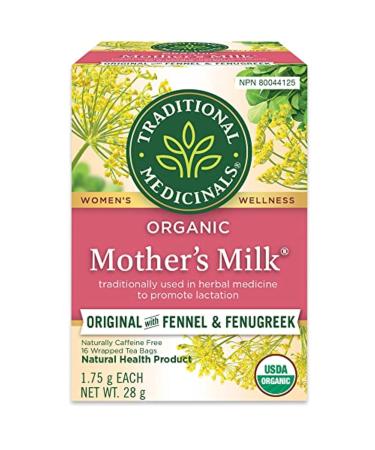 Traditional Medicinals - Organic Mother's Milk Lactation Herbal Tea (Pack of 1) - Supports Breast Milk Production For Nursing Mothers - 16 Tea Bags Total 16 Count (Pack of 1) Mother's Milk Herbal Tea
