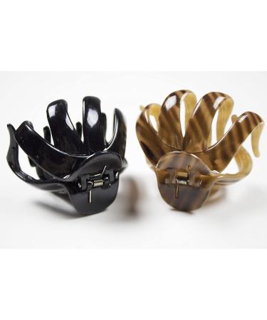 SCNCI Striped Brown & Deep Bronze Claw Hair Clips - 2 Pack (Packaging Varies) - Buy Online on GoSupps.com