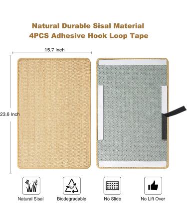 ChicWow Cat Scratcher with Adhesive Hook Loop Tape - Sisal Fabric Scratch Pad for Furniture Protection and Wall Scratching - 23.6 x 15.7 In - Buy Online on GoSupps.com