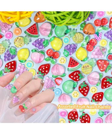 Buy 3D Fruit Cartoon Nail Charms - Assorted Grapes Peach Watermelon & More | DIY Nail Art Decor Online - Buy Online on GoSupps.com