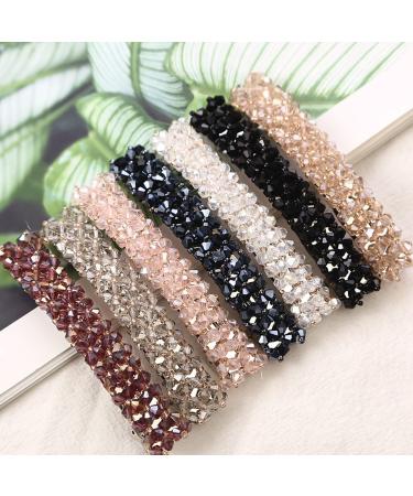 Jakeni Elegant Hair Clips Fashion Hair Barrettes for Women and Girls  Sparkly Glitter Rhinestones Flowers Hairpin French Style Hairclips Vintage Hair Accessoires for Women and Girls  7 Color (Color F)