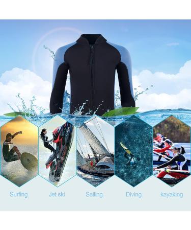 Flexel Neoprene Wetsuit Jacket Men | Windproof Thermal Wet Suit Top for Snorkeling, Scuba Diving, Kayaking | X-Large - Ice Blue - Buy Online on GoSupps.com
