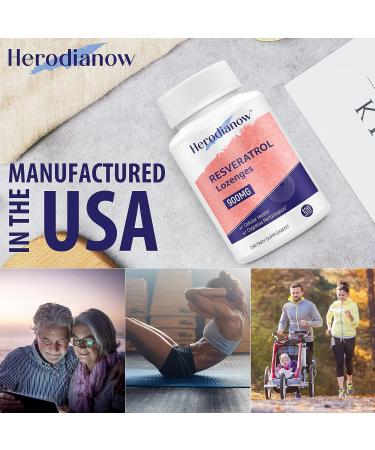 Herodianow 900mg Resveratrol Lozenges - 120 Count | Powerful Antioxidant Support - Buy Online on GoSupps.com