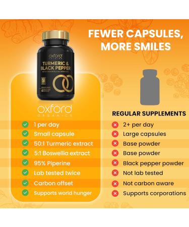 Premium Turmeric Boswellia Capsules 3000mg with Black Pepper | High Strength Formula | 60 Capsules | Made in UK | Joint Support - Buy Online on GoSupps.com