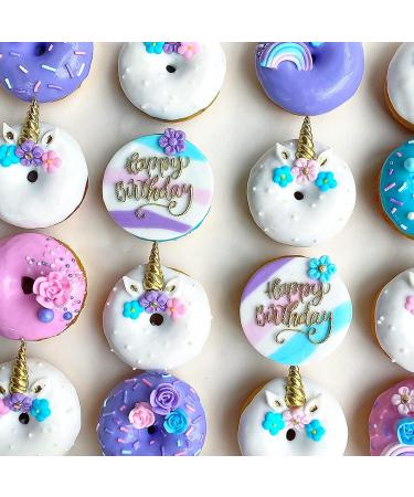 30 Piece Unicorn Icing Flowers Set with Edible Roses, Lavender, and Unicorn Sprinkles - Simply Sucr - Buy Online on GoSupps.com