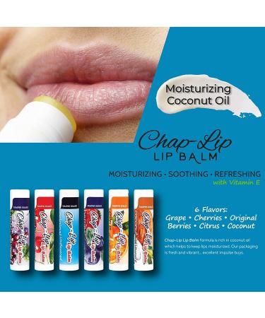 Chap-Lip Vitamin E Lip Balm â€“ 48 Count Hydrating Lip Moisturizer with Coconut Oil & 6 Refreshing Flavors - Buy Online on GoSupps.com