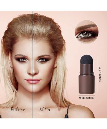 Brow Stamp & Stencil Kit - Waterproof One Step Brow Powder with 10 Reusable Stencils & 2 Brushes - Dark Brown - Buy Online on GoSupps.com