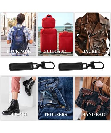 4-Piece Universal Metal Zipper Pulls - Replacement Parts for Jeans Jackets Suitcases & More (Black) - Buy Online on GoSupps.com