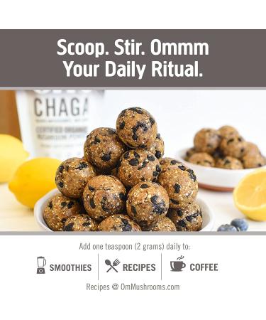 Om Mushrooms Chaga Powder - Certified Organic 7.05 oz (200g) | 100% Pure Mushroom Supplement - Buy Online on GoSupps.com