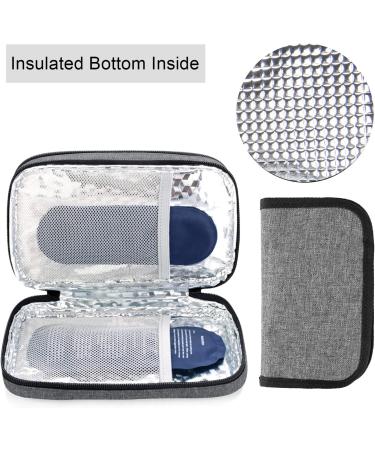 Luxja Insulin Diabetic Bag - Double Layer Pocket for Blood Sugar Devices & Accessories (Gray Version 2) - Buy Online on GoSupps.com