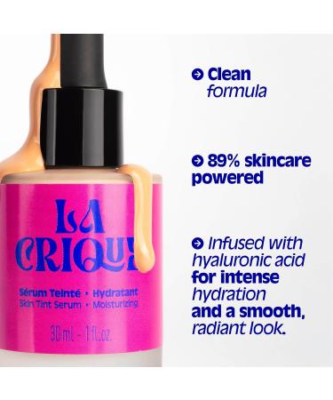 La Crique Hydrating Tinted Serum - Lightweight Face Foundation with Hyaluronic Acid & Prickly Pear - Buildable Coverage - Dry Skin - Vegan Friendly & Cruelty-Free - Shade 01 Very Fair - 1 fl oz - Buy Online on GoSupps.com