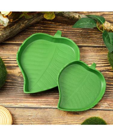 2 Pieces Leaf Reptile Food Water Bowl Plate Dish for Tortoise Corn Snake Crawl Pet Drinking and Eating 2 Sizes - Buy Online on GoSupps.com