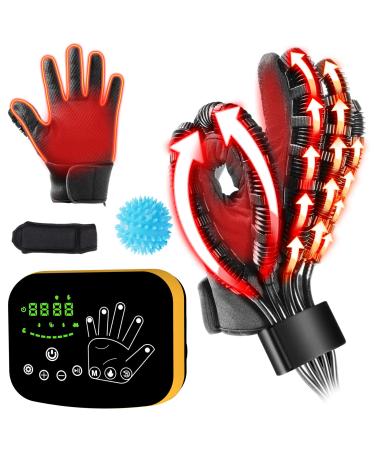 Heated Robotic Rehabilitation Gloves Finger Training Equipment Heat Adjustable for Hand Arthritis Hand Stroke Hemiplegia Patients Equipped with English Instructions. Left Hand-S