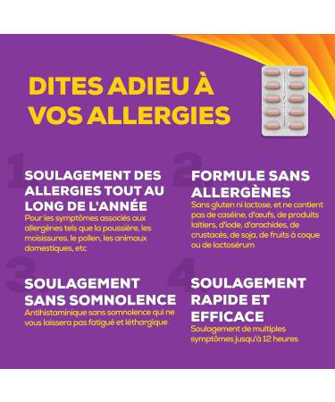 Allegra 12 Hour Allergy Medication Non Drowsy Fast Multi-Symptom Allergy Relief Medicine for Sneezing Runny Nose Itchy/Watery Eyes Throat or Palate Fexofenadine Hydrochloride 60 mg 36 Tablets - Buy Online on GoSupps.com