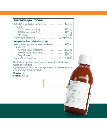 Genestra Brands - Super EFA Forte Liquid + D - Fish Oil Formula to Support Cognitive Cardiovascular and Joint Health - 200 ml Liquid - Natural Orange Flavour - Buy Online on GoSupps.com
