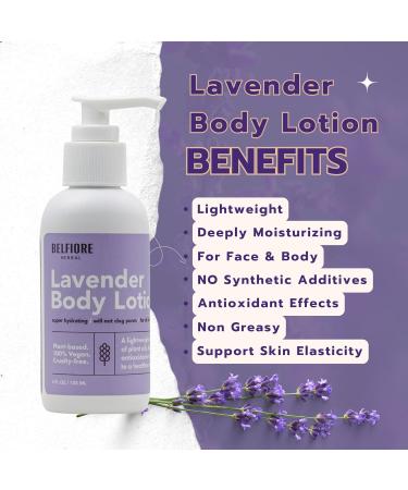 Belfiore Herbal 100% Natural Lavender Body Lotion | Organic Plant Extracts | Calming Hydrating & Moisturizing | Vegan Non-GMO | Made in the USA | 12 oz - Buy Online on GoSupps.com