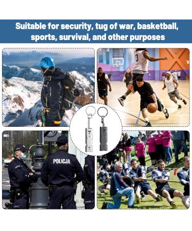 Tigmew 2-Piece High Decibel Emergency Whistle Set | 150dB Stainless Steel Keychain Signal Pipe for Mountain Survival & Outdoor Safety - Buy Online on GoSupps.com
