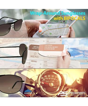 proSPORT Aviator Bifocal Reading Sunglasses +3.50 - Smoke & Brown Lenses for Men & Women - Stylish & Functional Eyewear - Buy Online on GoSupps.com