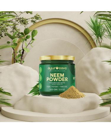 A.y.u.r.w.e.a.v.e Neem Powder for Purifying Skin & Scalp Health 100% Natural Pure & Potent 100gm/3.5oz - Buy Online on GoSupps.com