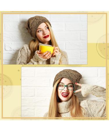 Handmade Crochet Slouchy Beanie Hat Set for Women - Floral Knit Skull Cap (4 Pcs) - Buy Online on GoSupps.com