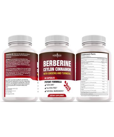 Berberine HCL Plus Ceylon Cinnamon Turmeric Licorice Extract Gymnema Sylvestre Apple Cider Vinegar Berberine HCI Root Supplements Pills - 120 Count - Buy Online on GoSupps.com