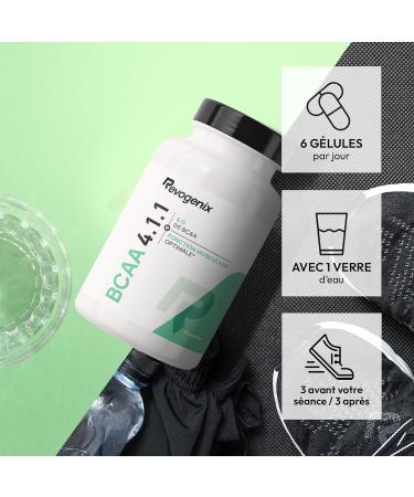 BCAA 4.1.1 | Acides Amin s en Comprim s | L-Leucine L-Isoleucine L-Valine & Vitamine B6 | Construction et R cup ration Musculaire | Efficace contre les courbatures | 90 Comprim s Vegan | Revogenix - Buy Online on GoSupps.com