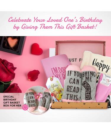 Special Birthday & Mother's Day Gift Box Set for Her | Fancy Notebook Travel Cosmetic Bag Funny Socks Bath Salt - Perfect for Friends - Buy Online on GoSupps.com