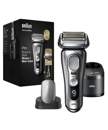 Braun Series 9 Pro 9487cc Electric Razor for Men Wet & Dry Electric Razor Rechargeable Electric Shaver with Clean & Charge Station and ProCare Attachment 9487cc Shaver