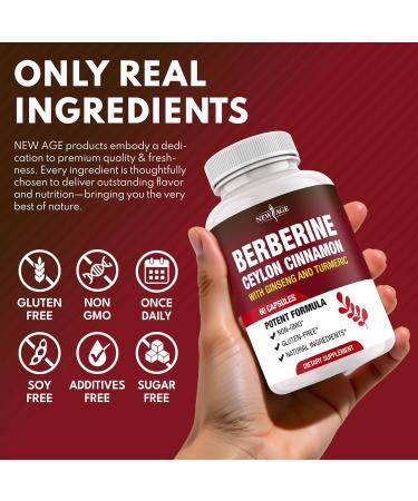 Berberine HCL Plus Ceylon Cinnamon Turmeric Licorice Extract Gymnema Sylvestre Apple Cider Vinegar Berberine HCI Root Supplements Pills - 120 Count - Buy Online on GoSupps.com