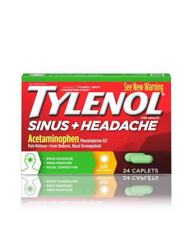 Tylenol Sinus + Headache Non-Drowsy Daytime Caplets with Acetaminophen & Phenylephrine HCl 24 ct