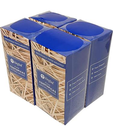 KingSeal Eco-Friendly Birch Toothpicks - 4000 Count (2.5 Inches) - Individually Wrapped, Plain, Compostable - Buy Online on GoSupps.com