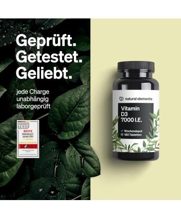 Buy Vitamin D3 7000 I.E. - 180 Tablets | High-Dose Additive-Free Sun Vitamin - Produced in Germany | International Shipping Available - Buy Online on GoSupps.com